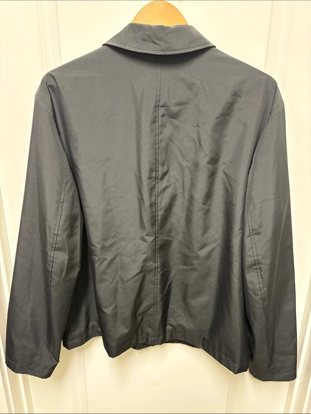 Banana Republic Black Nylon Zip Front water resistant Jacket Size L